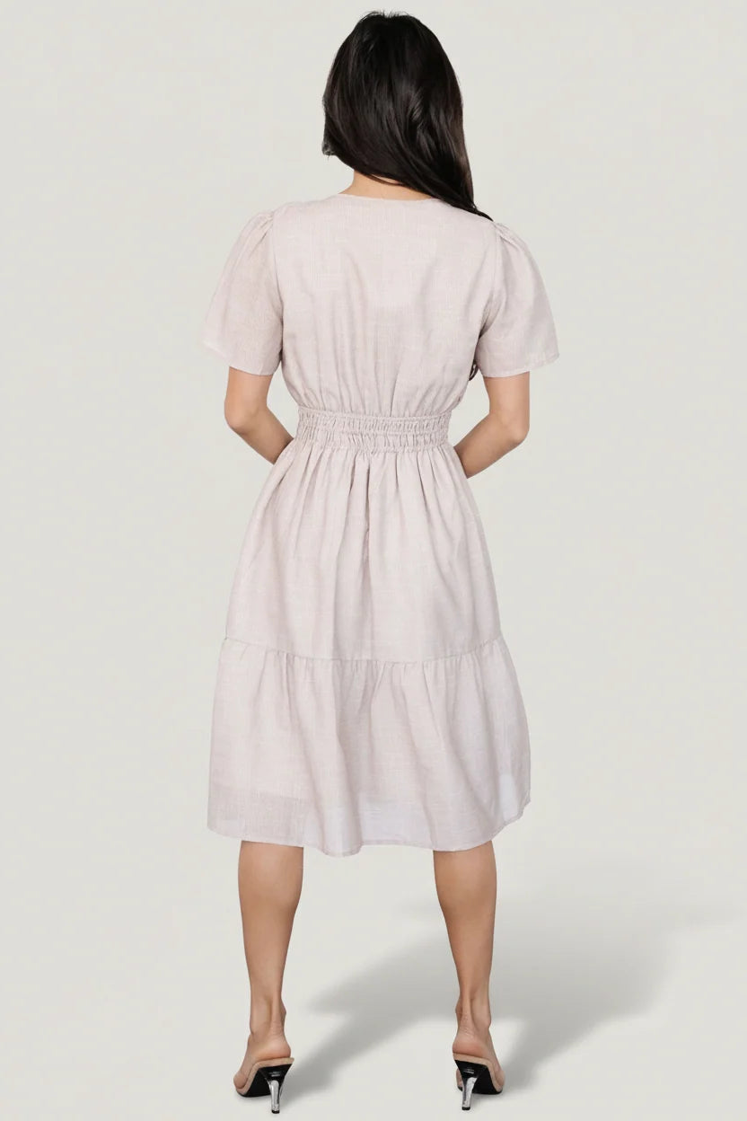Dita Short Dress | Natural