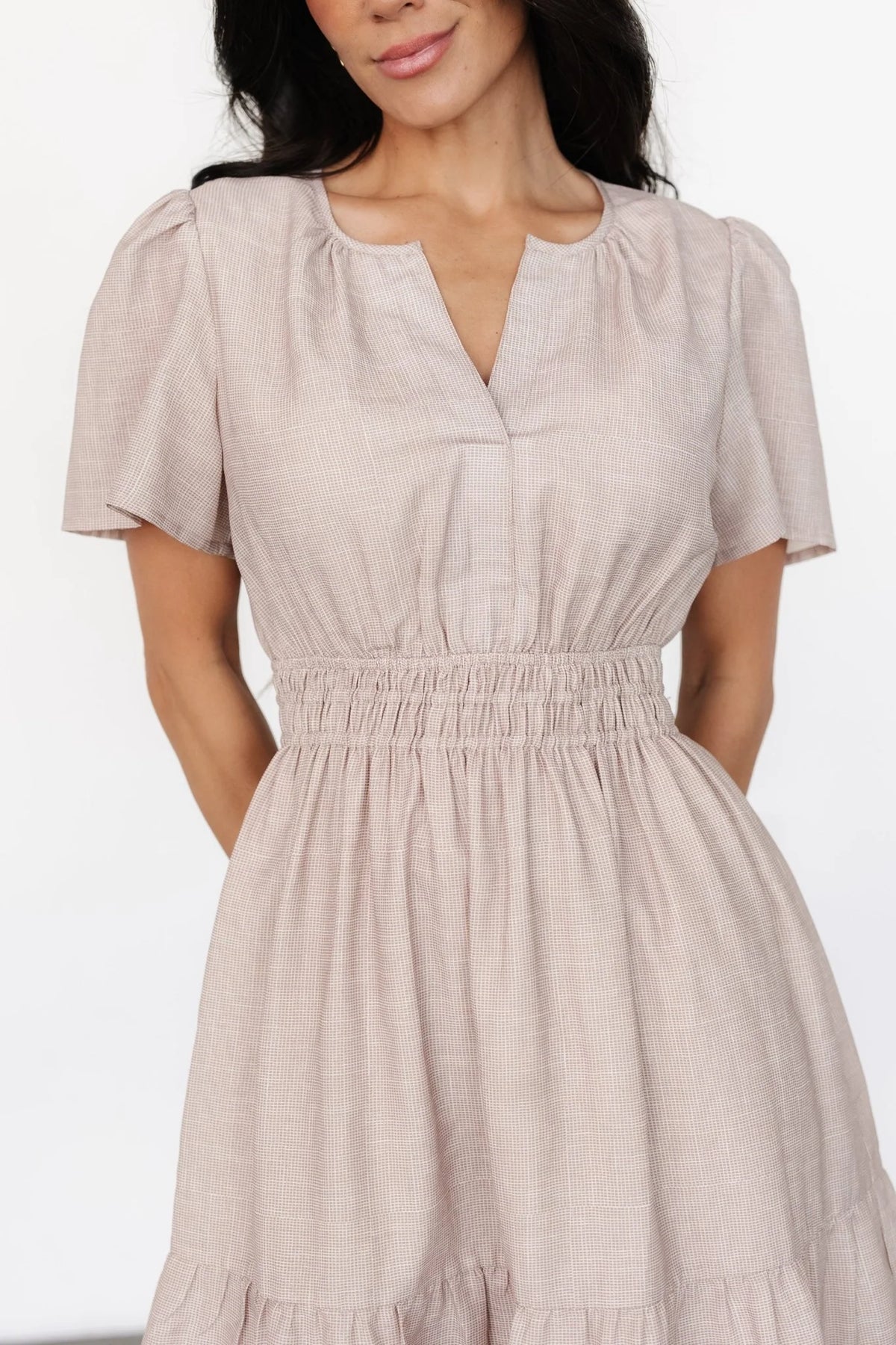 Dita Short Dress | Natural