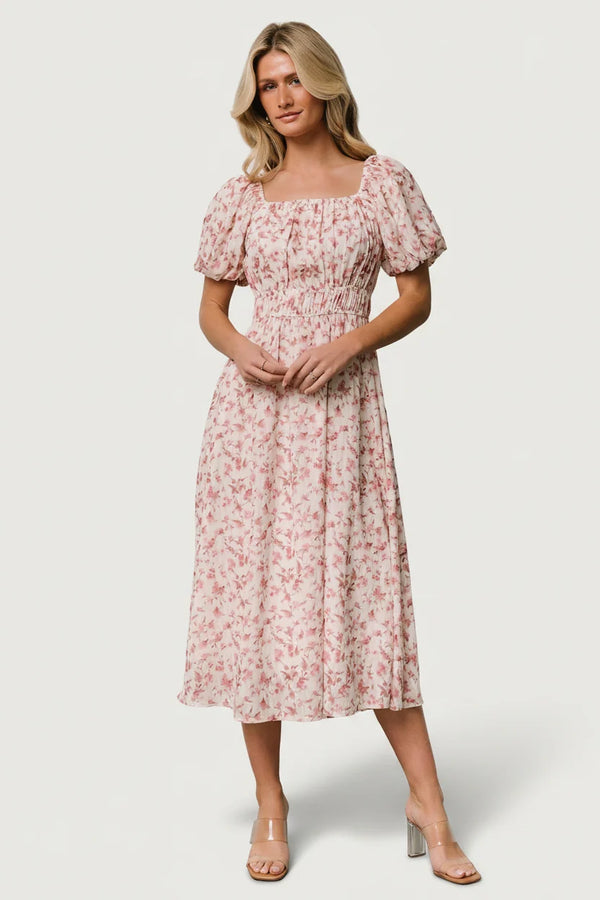 Dorine Midi Dress | Ivory + Blush Floral