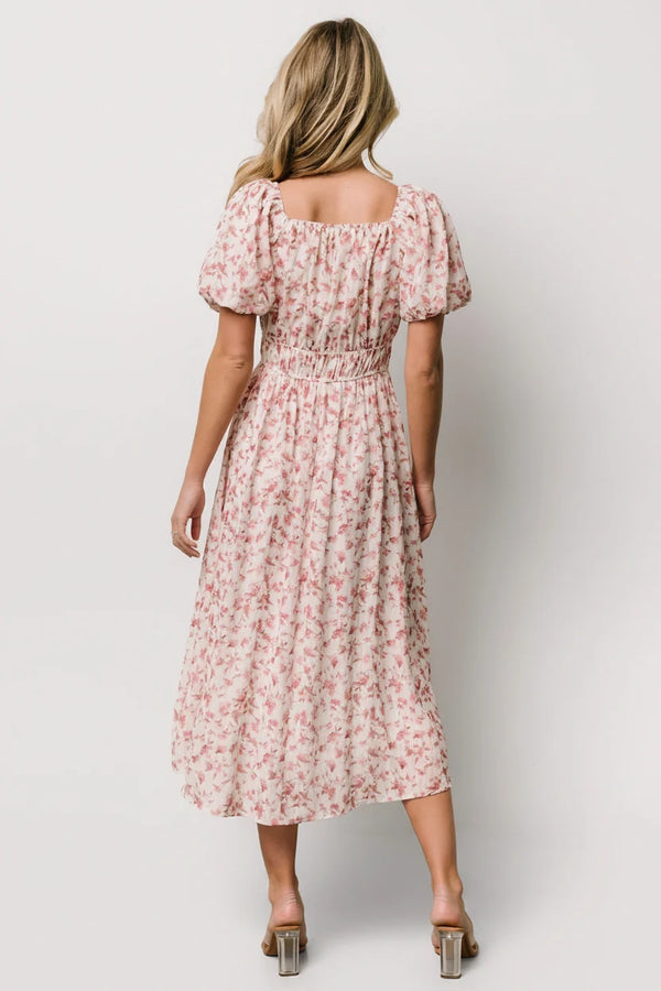 Dorine Midi Dress | Ivory + Blush Floral