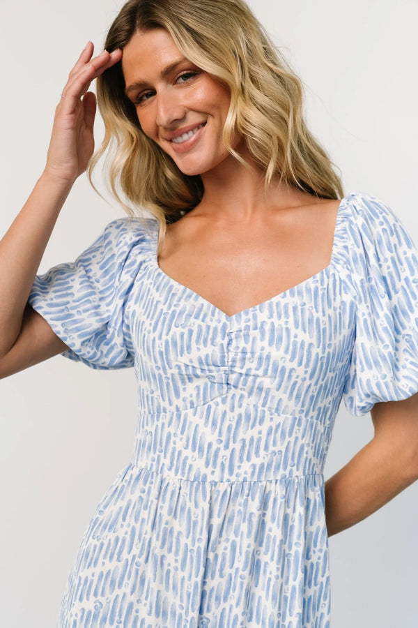 Durban Maxi Dress | Dusty Blue Print