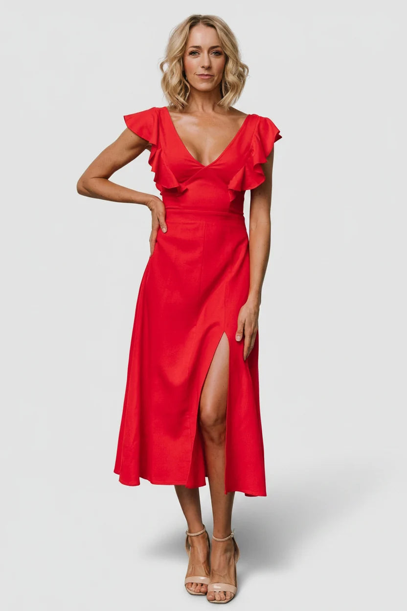 Elena Midi Dress | Red Main image