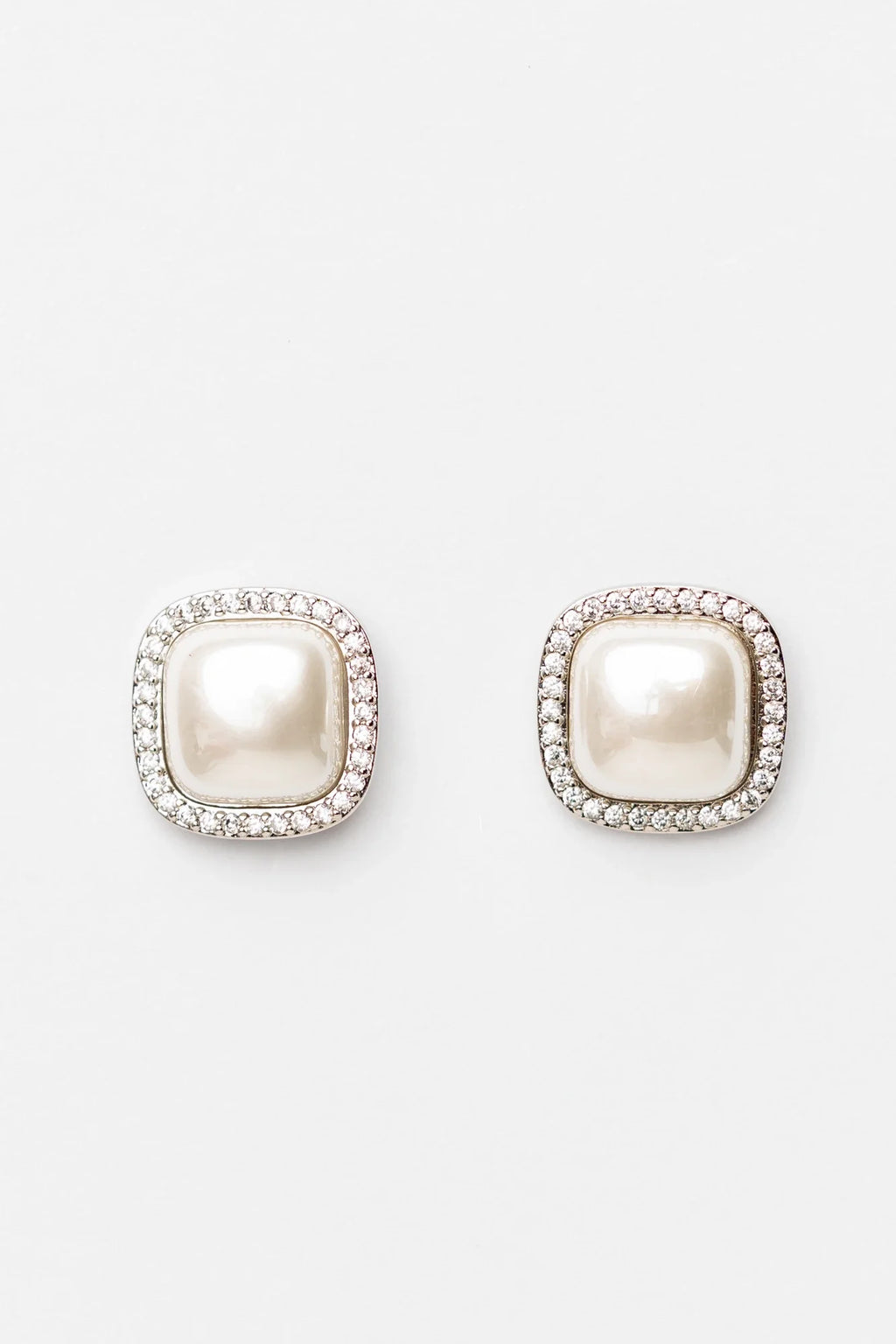 Elianna Pearl Stud Earring | Silver