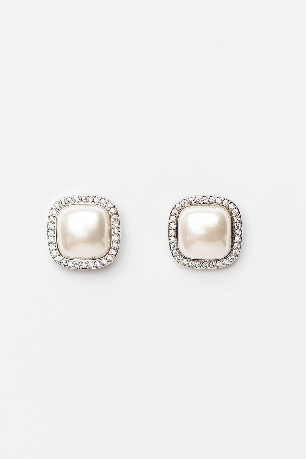 Elianna Pearl Stud Earring | Silver