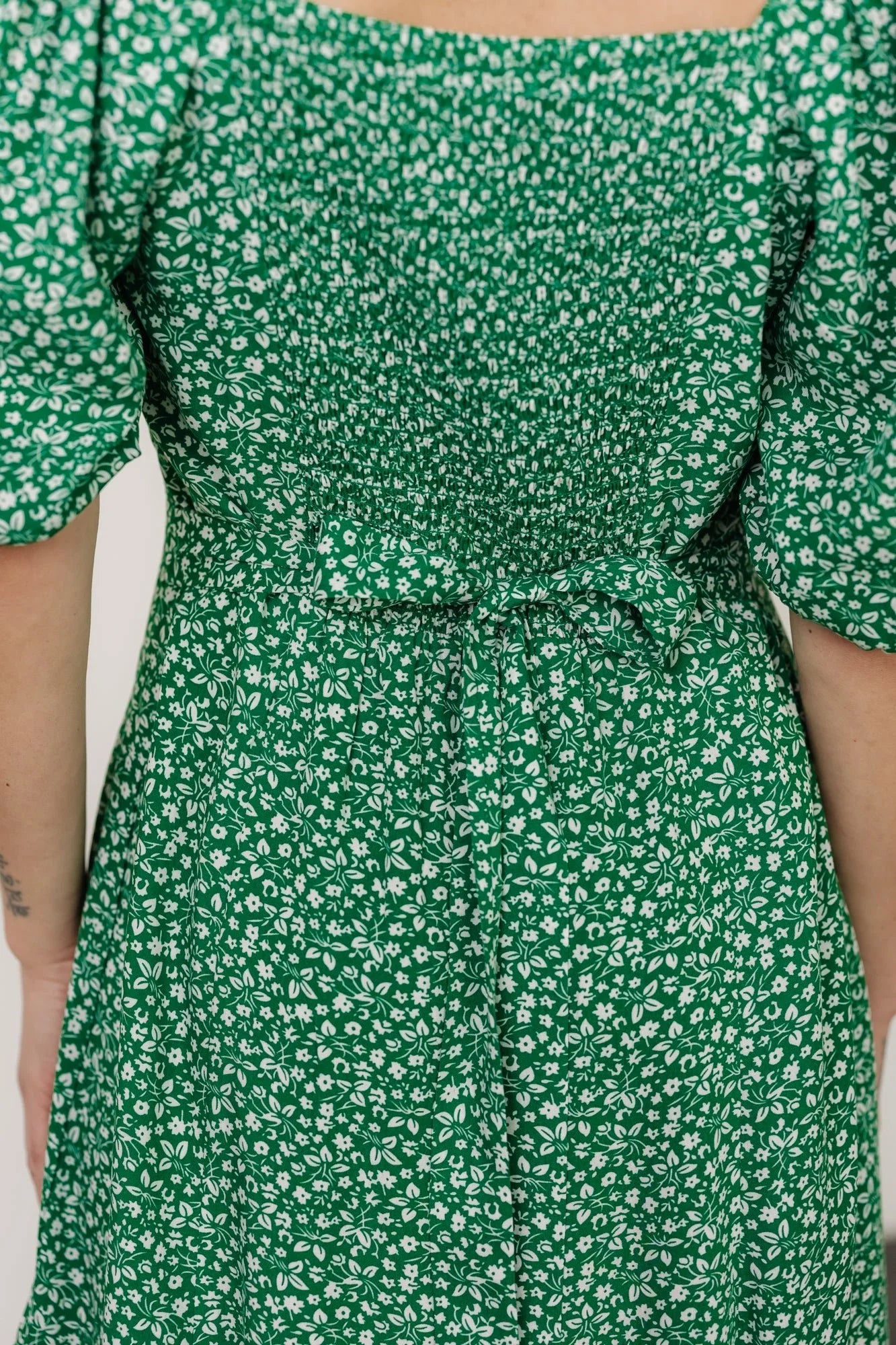 Elisabeth Button Dress | Green Floral Secondary image