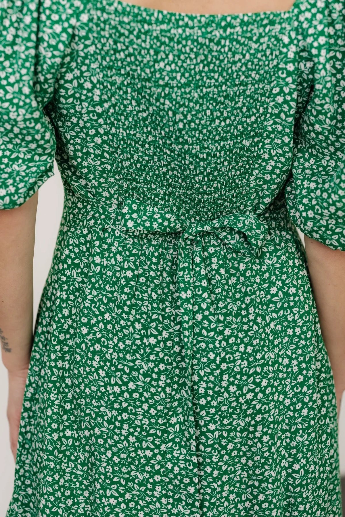 Elisabeth Button Dress | Green Floral