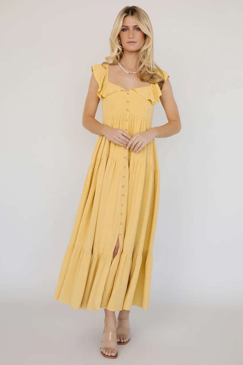 Ellie Ruffle Top Dress | Golden Yellow Secondary image