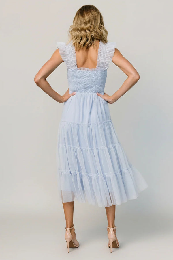 Emma Smocked Tulle Dress | Light Blue
