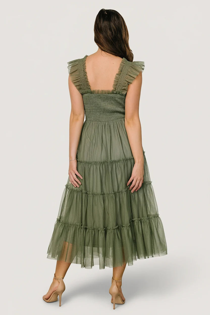 Emma Smocked Tulle Dress | Sage