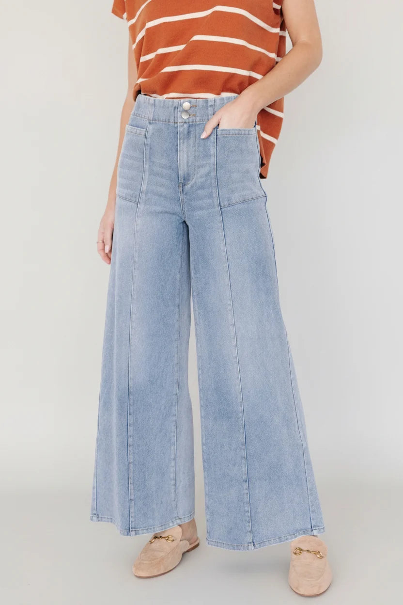 Emmi Mid Rise Wide Leg Jeans | Medium Wash Main image