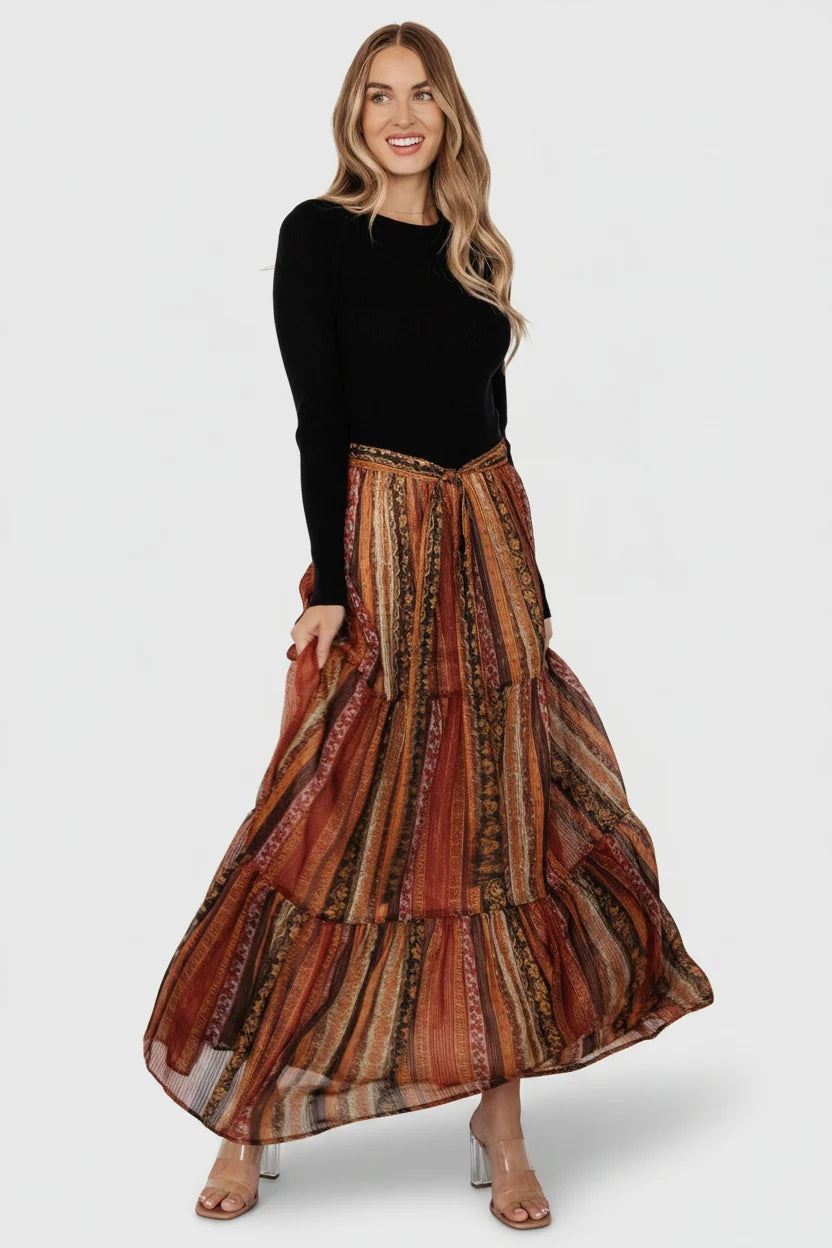 Emryn Sweater Dress | Black + Multi Print