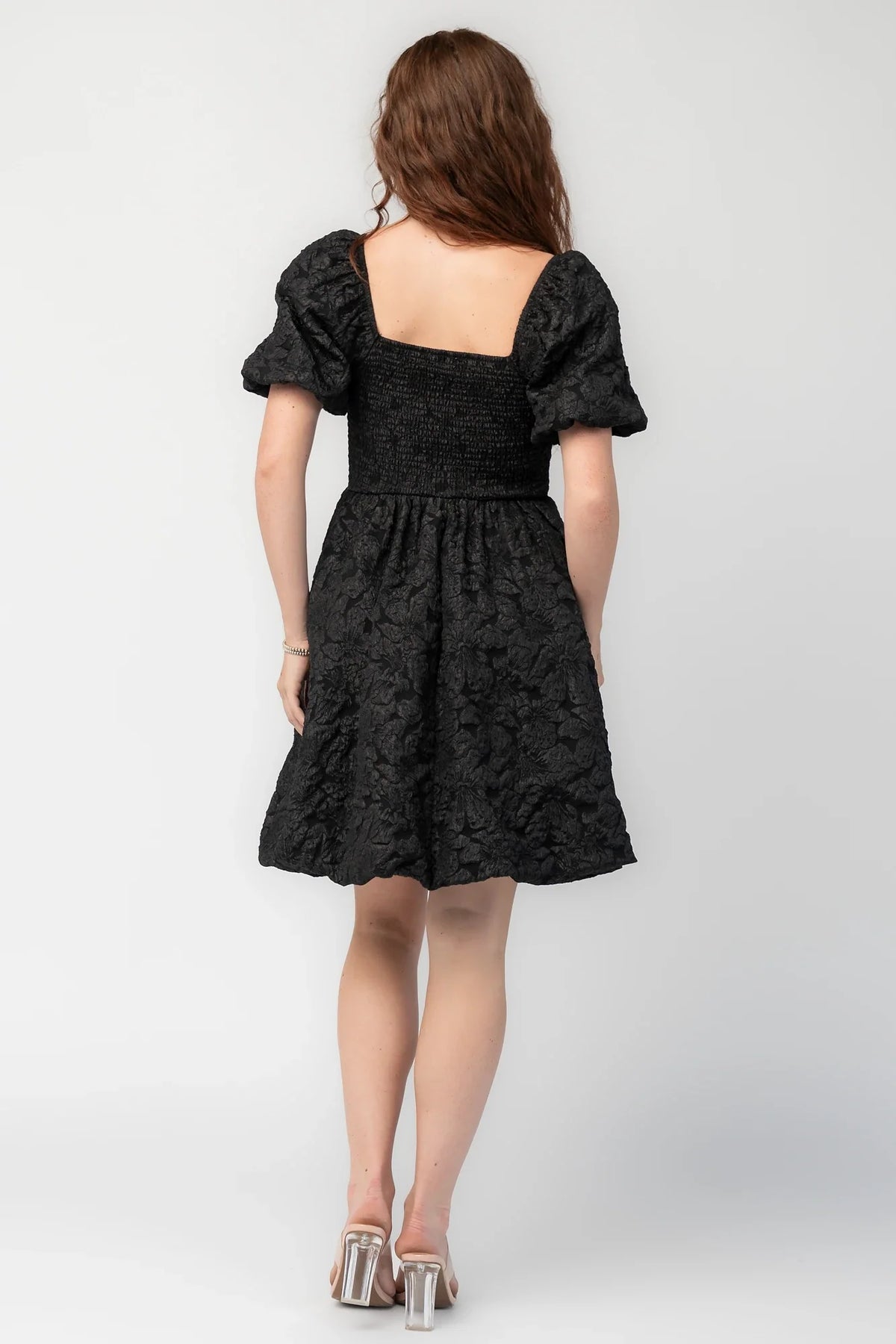 Enchanted Jacquard Dress | Black
