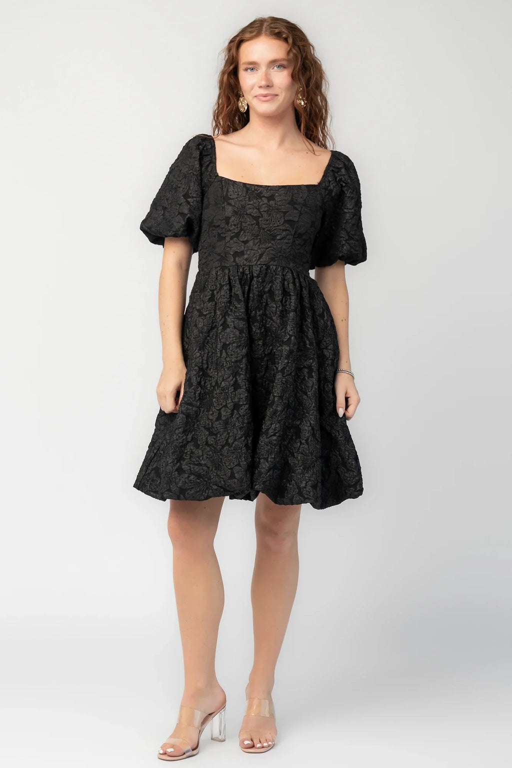 Enchanted Jacquard Dress | Black