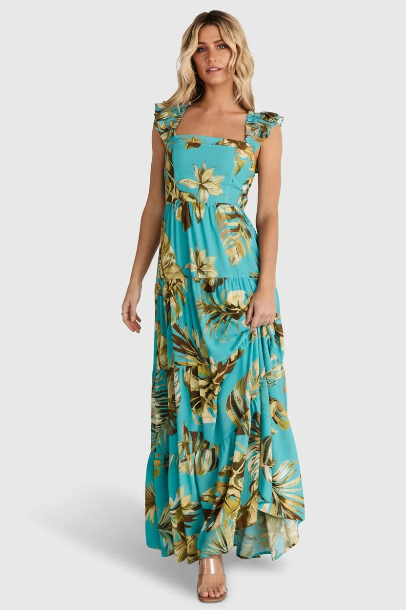 Encinitas Maxi Dress | Caribbean Blue Print