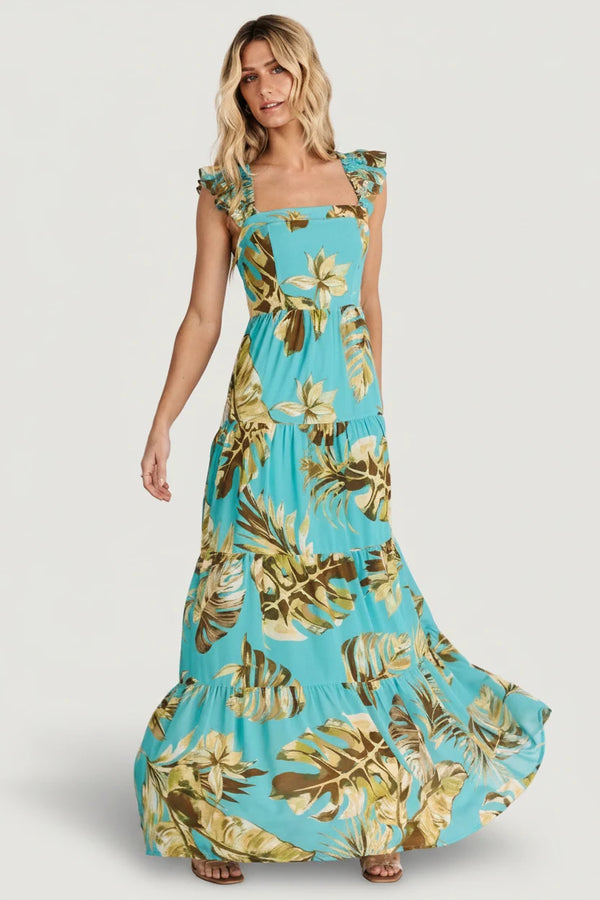 Encinitas Maxi Dress | Caribbean Blue Print