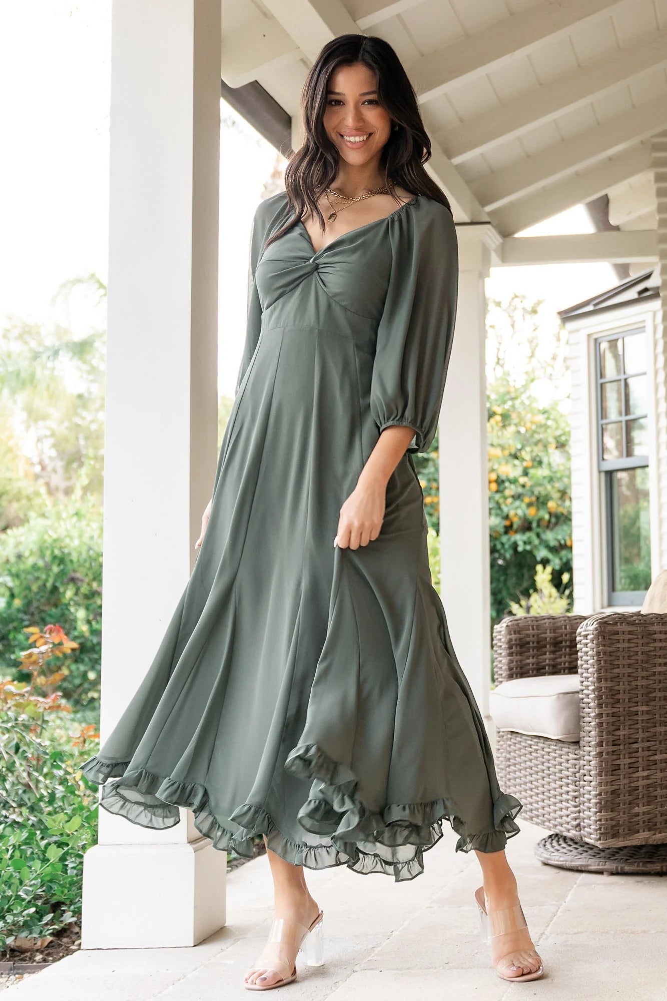 Estefania Maxi Dress | Dark Sage Secondary image