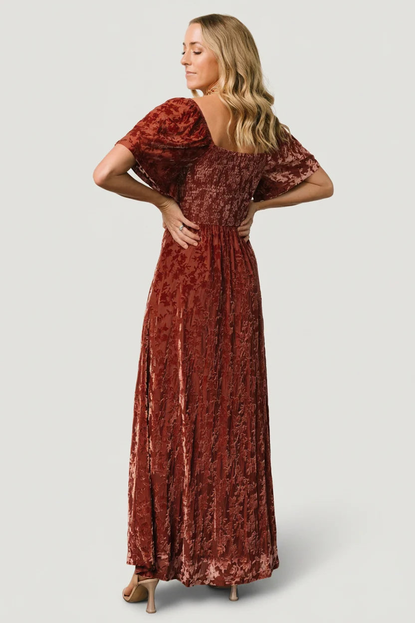 Everley Velvet Maxi Dress | Cinnamon