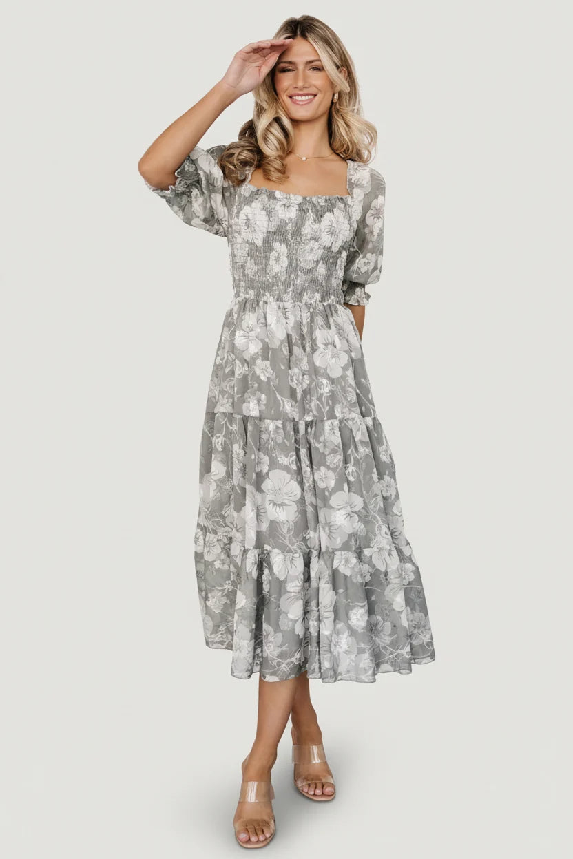 Fabian Jacquard Midi Dress | Dusty Sage Main image