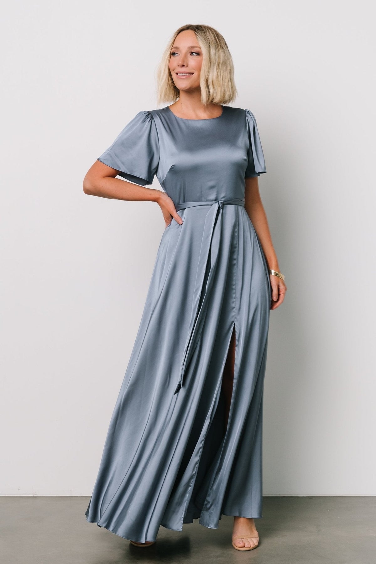 Fabric Swatch - Agnes Satin | Whisper Blue