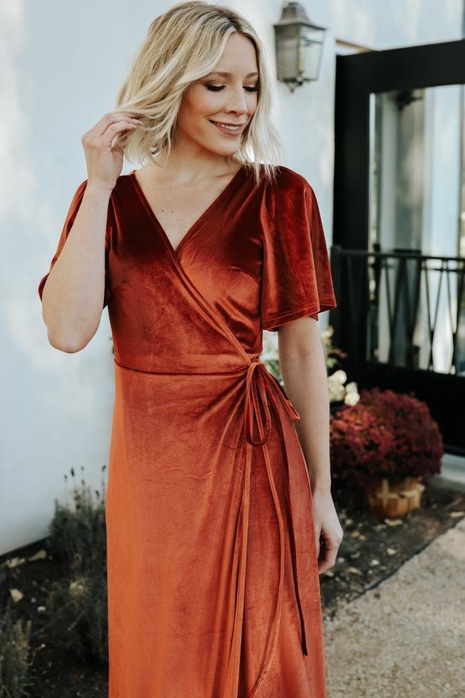 Fabric Swatch - Meghan Velvet | Rust Secondary image
