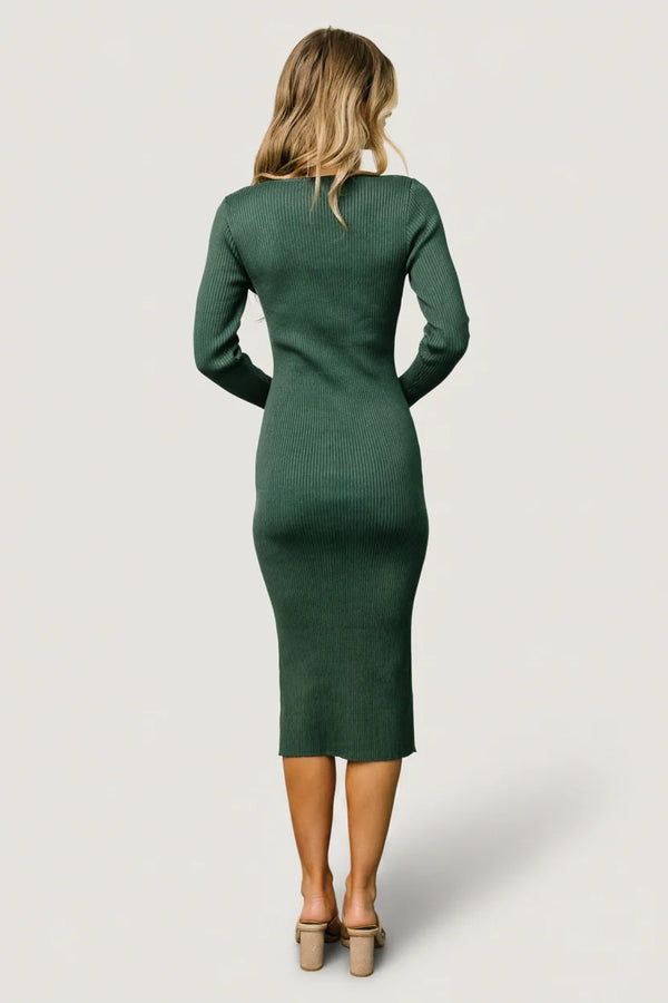 Fairmount Ribbed Midi Dress | Green