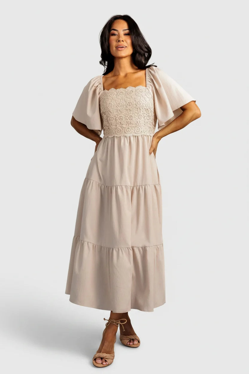 Fauna Lace Top Dress | Natural Main image