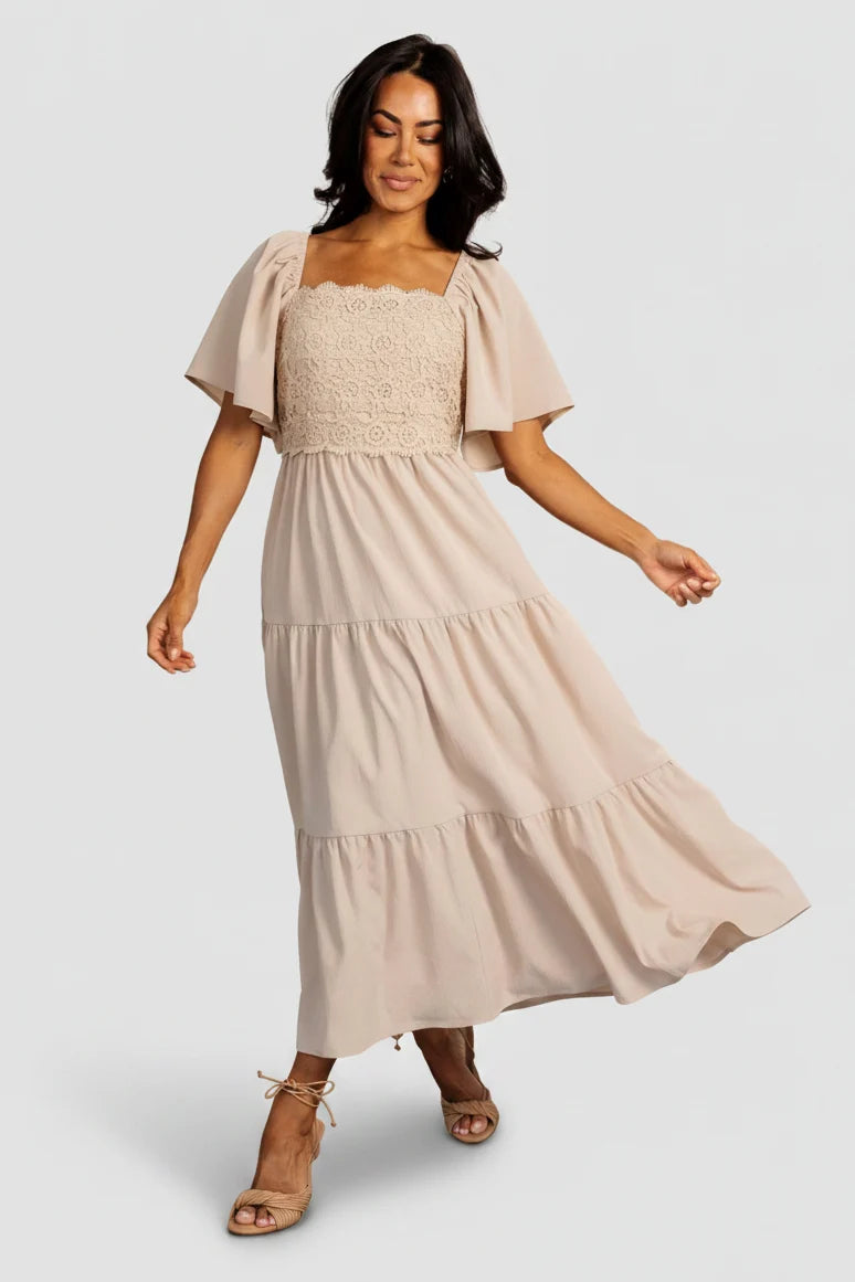 Fauna Lace Top Dress | Natural