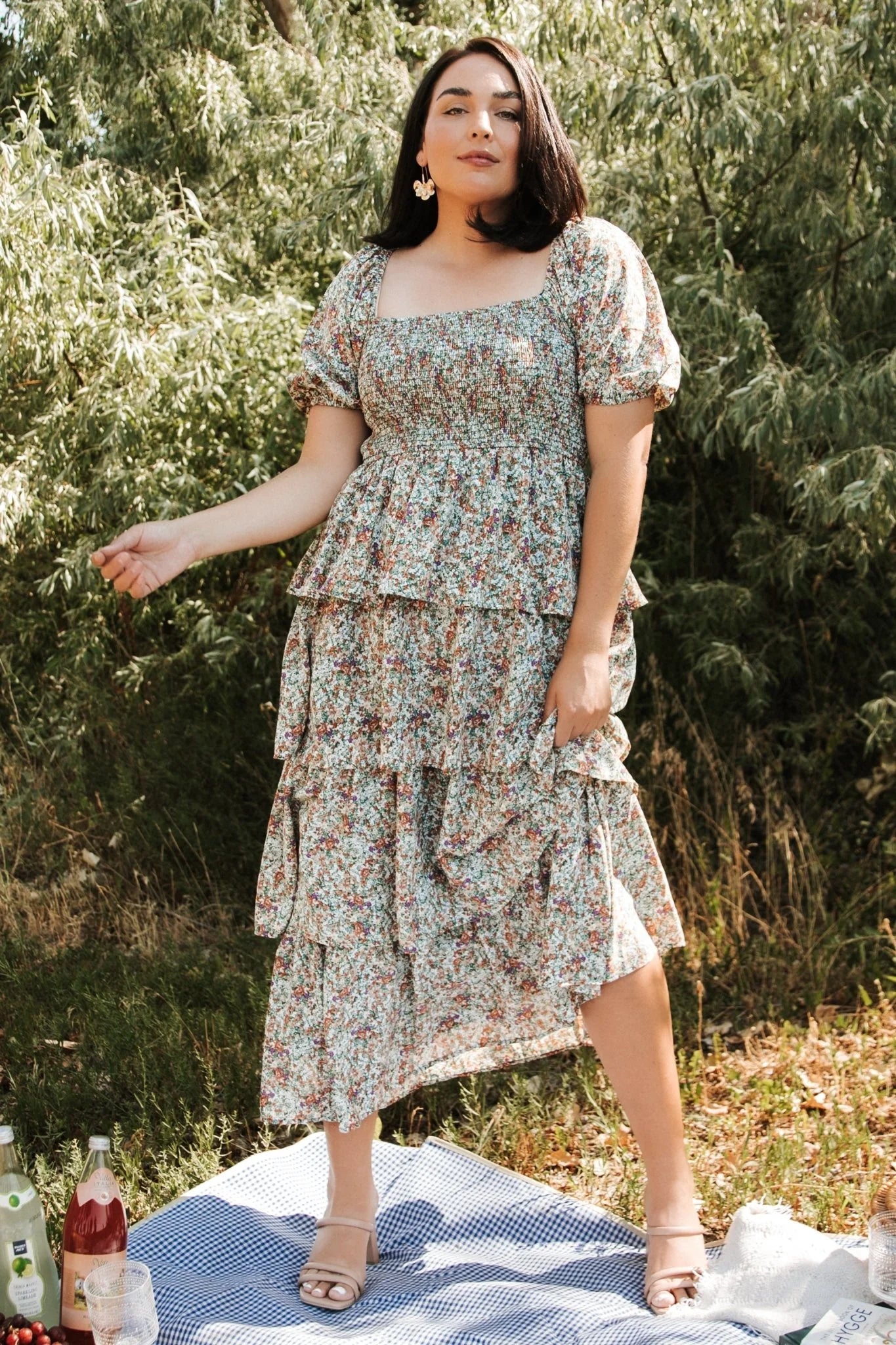 Felicia Tiered Maxi Dress | Green Multi Secondary image
