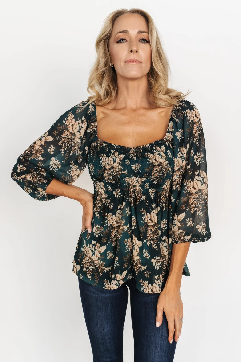 Fenna Smocked Top | Topaz Floral