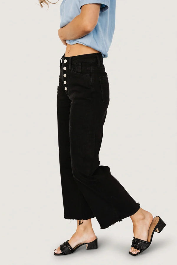 Georgie High Rise Wide Leg Jeans | Black