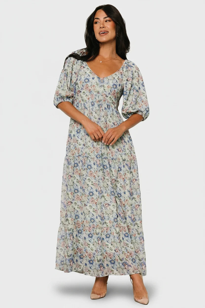 Ginny Maxi Dress | Light Green Floral Main image