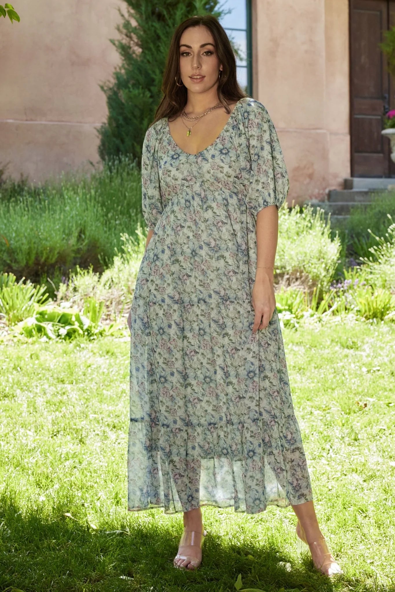 Ginny Maxi Dress | Light Green Floral Secondary image