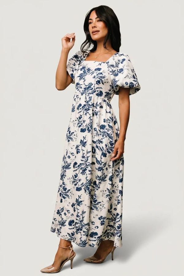 Graceland Maxi Dress | Cream + Navy Floral