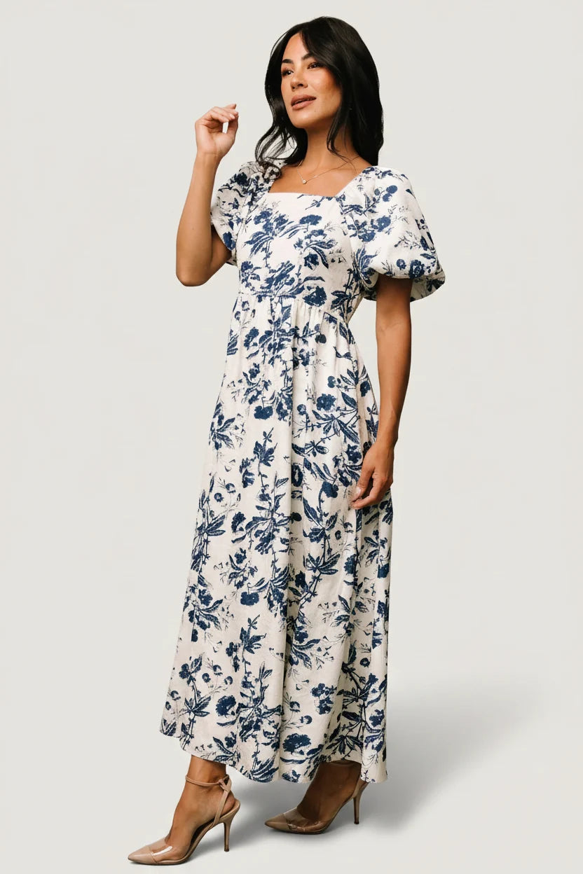 Graceland Maxi Dress | Cream + Navy Floral Main image