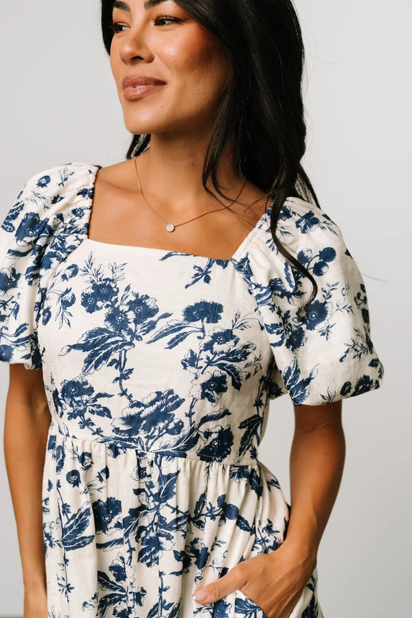 Graceland Maxi Dress | Cream + Navy Floral