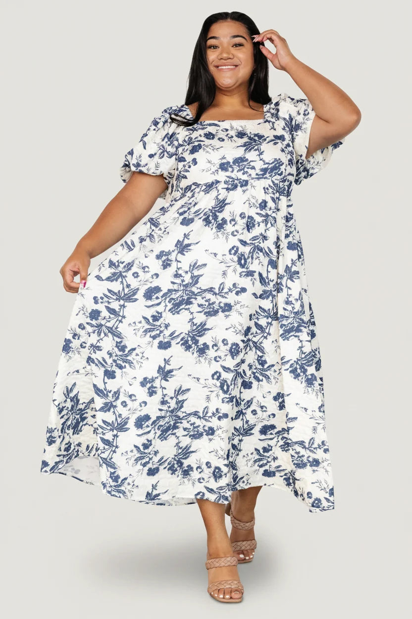 Graceland Maxi Dress | Cream + Navy Floral Secondary image