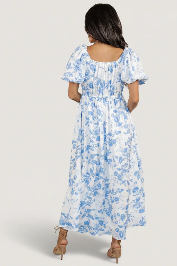 Graceland Maxi Dress | White + Blue Floral