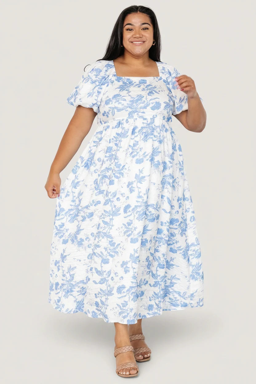 Graceland Maxi Dress | White + Blue Floral