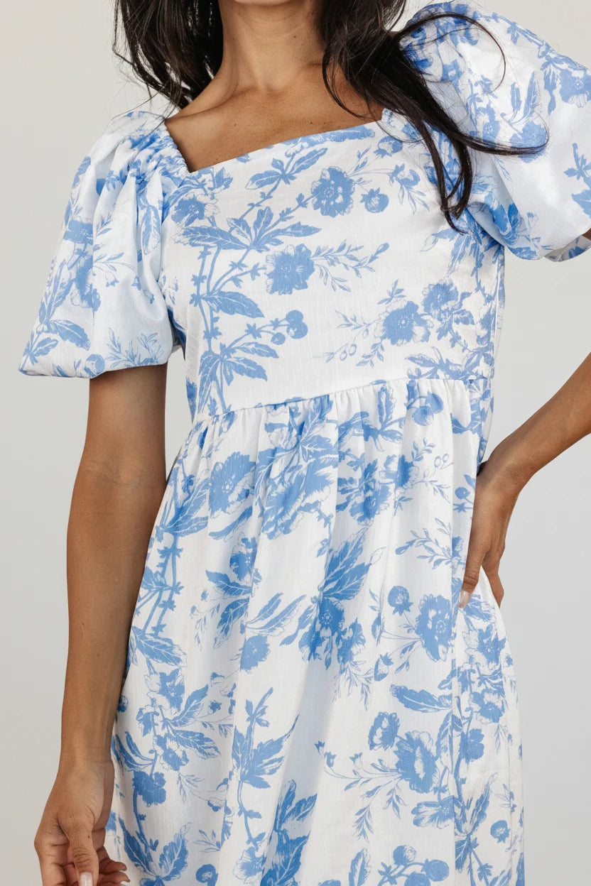 Graceland Maxi Dress | White + Blue Floral