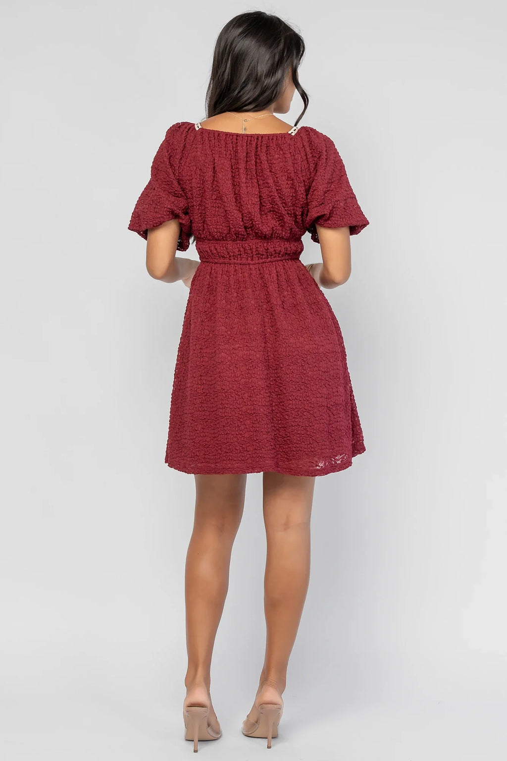 Gwyneth Short Dress | Burgundy