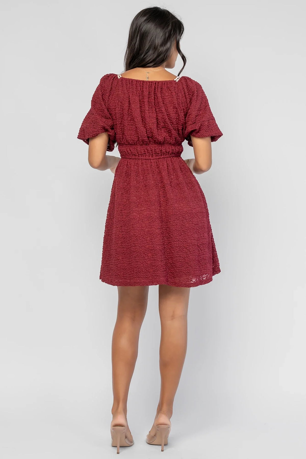 Gwyneth Short Dress | Burgundy