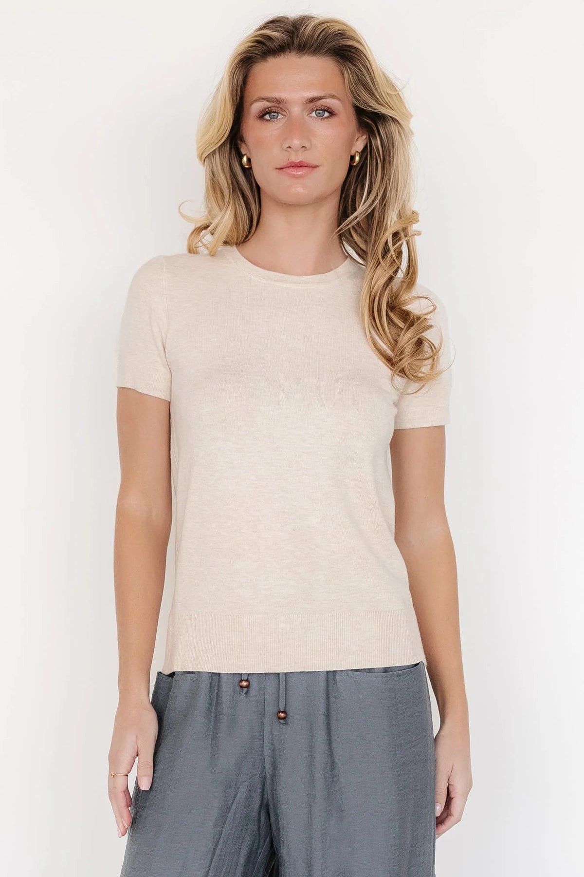 Hannah Knit Top | Oatmeal Main image