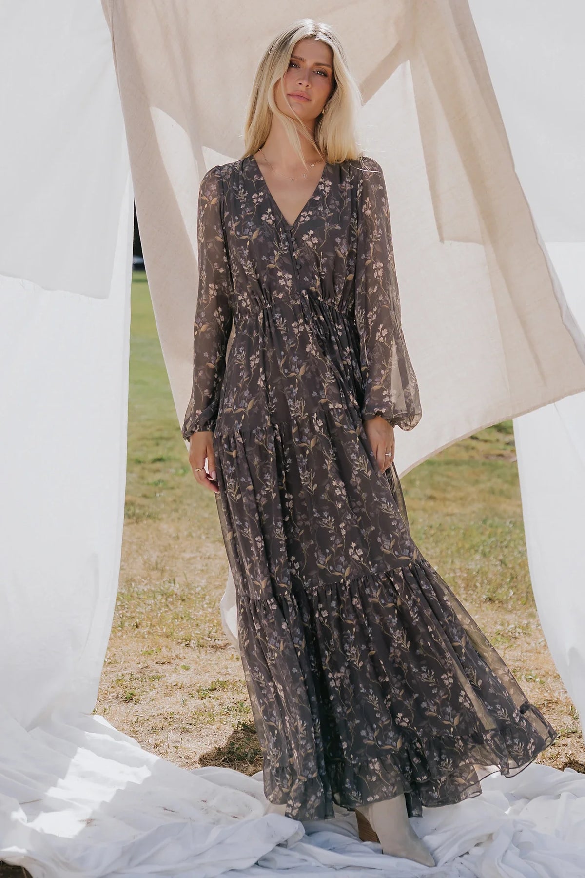Hazel Boho Maxi Dress | Dusk Floral Main image