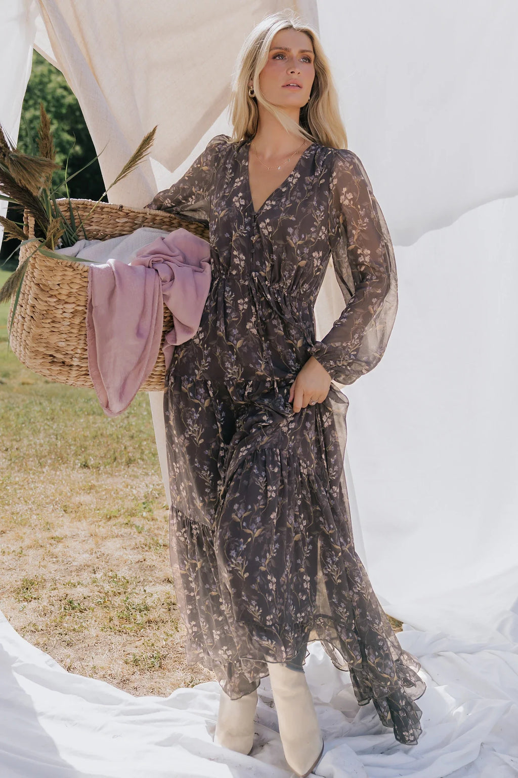 Hazel Boho Maxi Dress | Dusk Floral