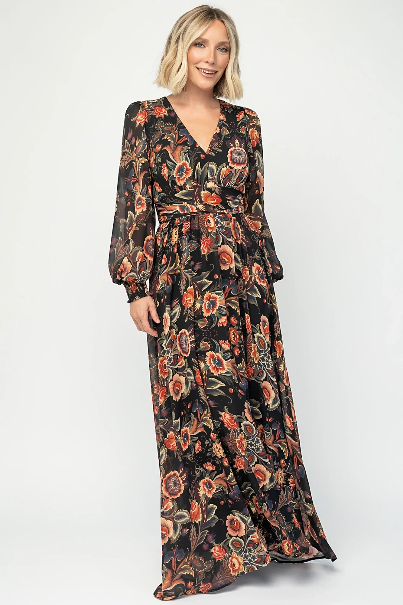 Hera Maxi Dress | Black Multi Print Secondary image