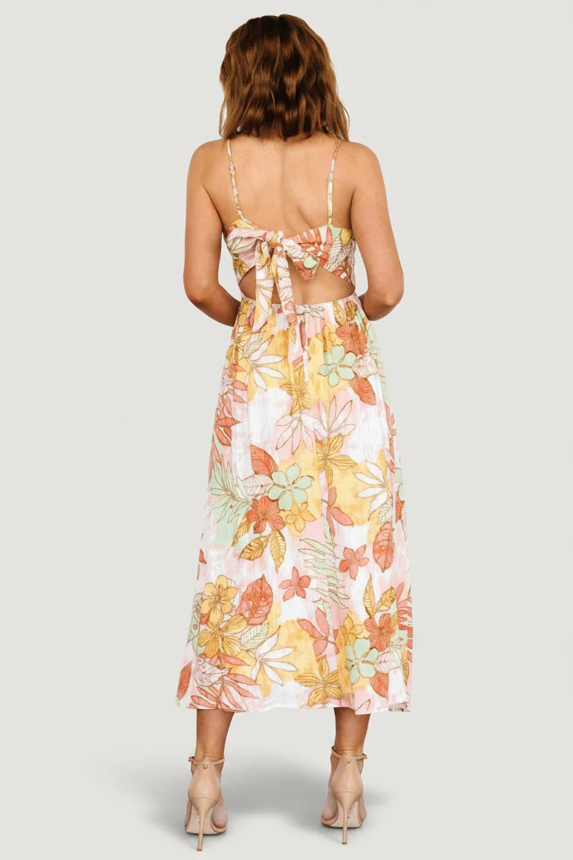 Hilo Back Tie Maxi Dress | Multi