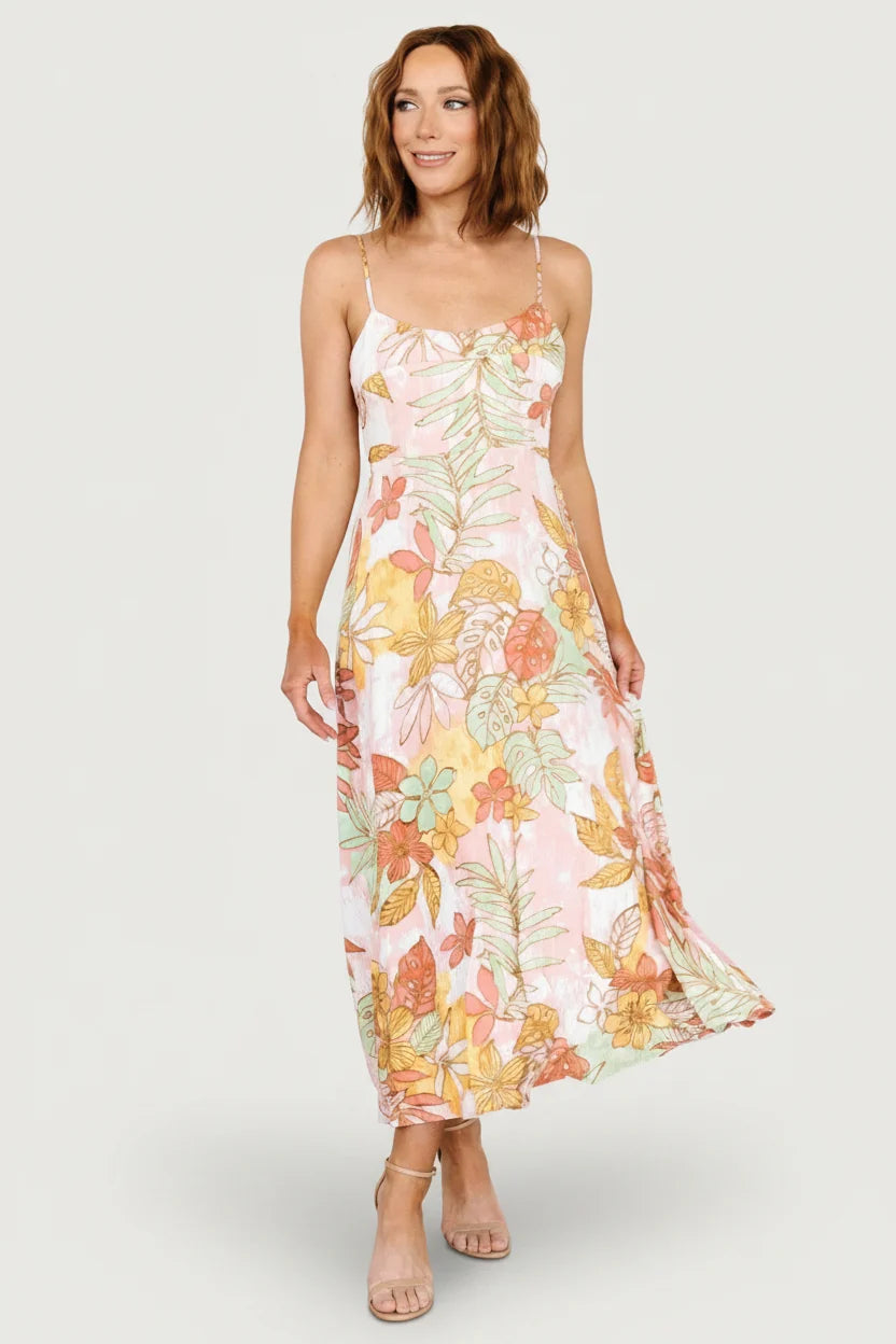 Hilo Back Tie Maxi Dress | Multi Main image