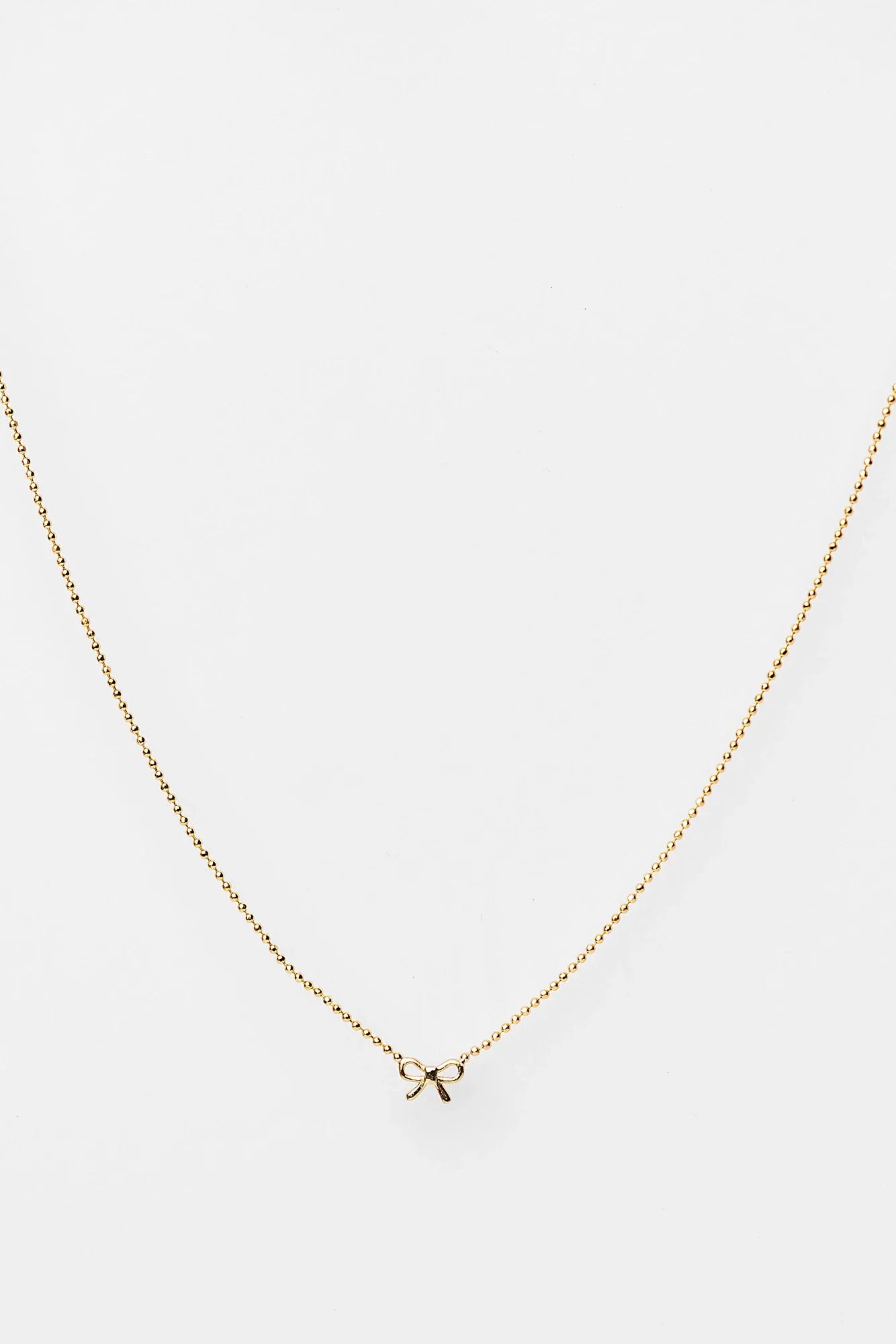 Holly Ribbon Bow Necklace | Gold Secondary image