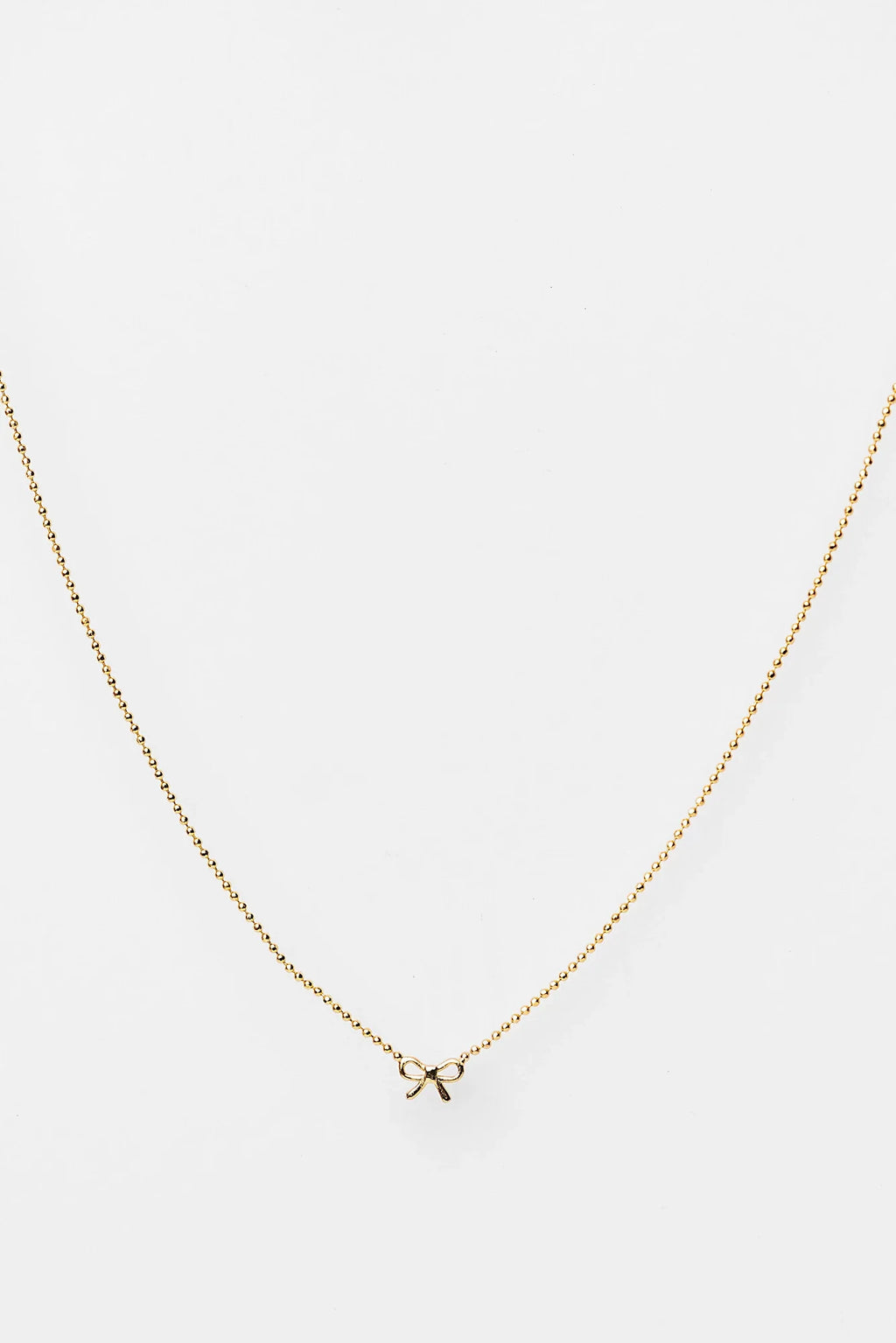 Holly Ribbon Bow Necklace | Gold