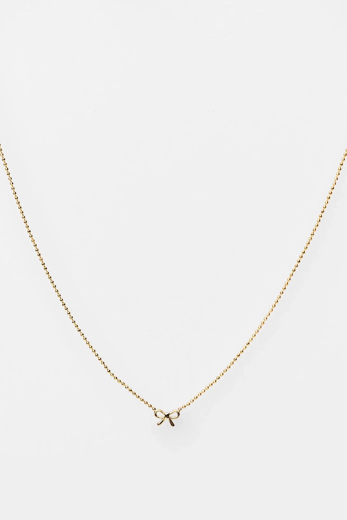 Holly Ribbon Bow Necklace | Gold